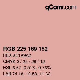 Color code: RGB 225 169 162 | qconv.com