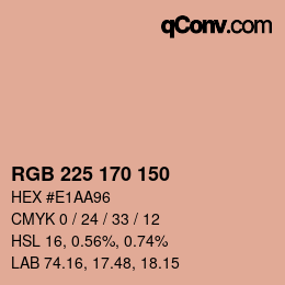 Farbcode: RGB 225 170 150 | qconv.com