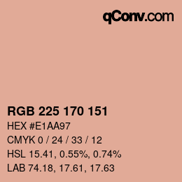 颜色代码: RGB 225 170 151 | qconv.com