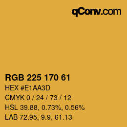 Color code: RGB 225 170 61 | qconv.com