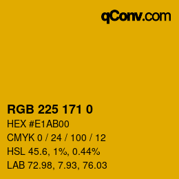 Color code: RGB 225 171 0 | qconv.com