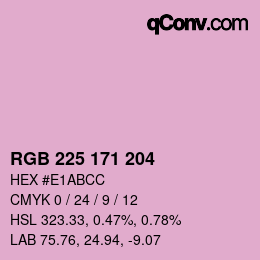 カラーコード: RGB 225 171 204 | qconv.com