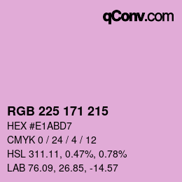 颜色代码: RGB 225 171 215 | qconv.com