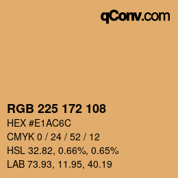 カラーコード: RGB 225 172 108 | qconv.com