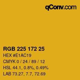 Color code: RGB 225 172 25 | qconv.com