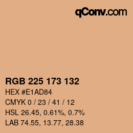 カラーコード: RGB 225 173 132 | qconv.com