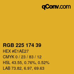 Color code: RGB 225 174 39 | qconv.com