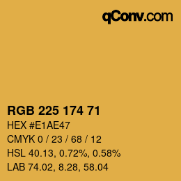 Color code: RGB 225 174 71 | qconv.com