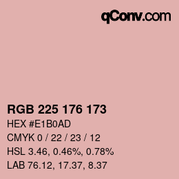 Color code: RGB 225 176 173 | qconv.com
