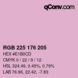 Color code: RGB 225 176 205 | qconv.com