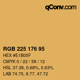 Code couleur: RGB 225 176 95 | qconv.com