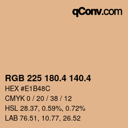 カラーコード: RGB 225 180.4 140.4 | qconv.com