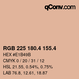 カラーコード: RGB 225 180.4 155.4 | qconv.com