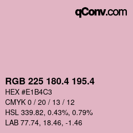 カラーコード: RGB 225 180.4 195.4 | qconv.com
