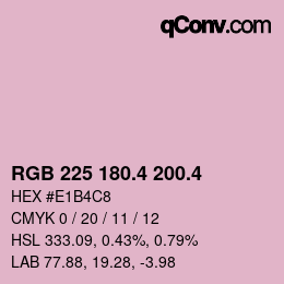 カラーコード: RGB 225 180.4 200.4 | qconv.com