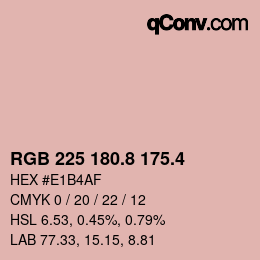 カラーコード: RGB 225 180.8 175.4 | qconv.com