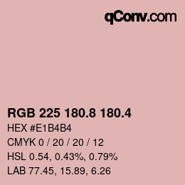 カラーコード: RGB 225 180.8 180.4 | qconv.com
