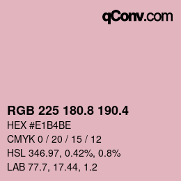 カラーコード: RGB 225 180.8 190.4 | qconv.com