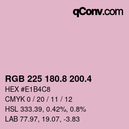 カラーコード: RGB 225 180.8 200.4 | qconv.com