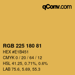 颜色代码: RGB 225 180 81 | qconv.com