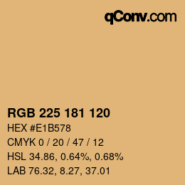 カラーコード: RGB 225 181 120 | qconv.com