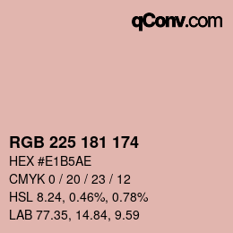 カラーコード: RGB 225 181 174 | qconv.com