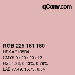 Color code: RGB 225 181 180 | qconv.com