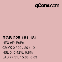 Color code: RGB 225 181 181 | qconv.com