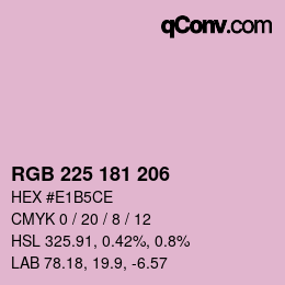 Color code: RGB 225 181 206 | qconv.com