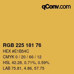 Color code: RGB 225 181 76 | qconv.com