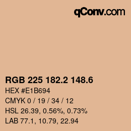 カラーコード: RGB 225 182.2 148.6 | qconv.com