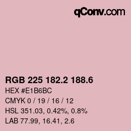 カラーコード: RGB 225 182.2 188.6 | qconv.com