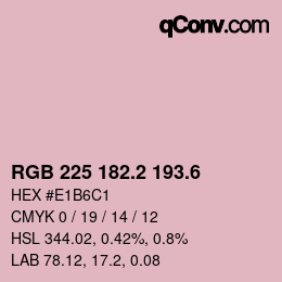 カラーコード: RGB 225 182.2 193.6 | qconv.com