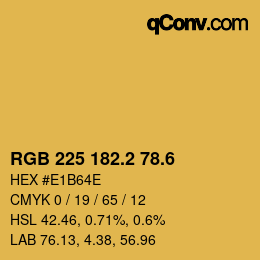 カラーコード: RGB 225 182.2 78.6 | qconv.com