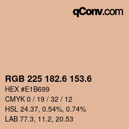 カラーコード: RGB 225 182.6 153.6 | qconv.com