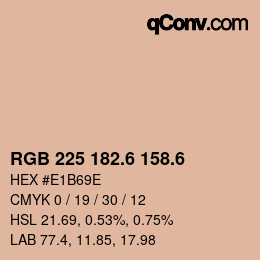 カラーコード: RGB 225 182.6 158.6 | qconv.com
