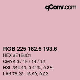 カラーコード: RGB 225 182.6 193.6 | qconv.com