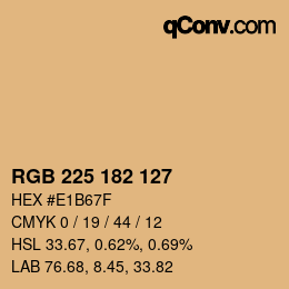 Color code: RGB 225 182 127 | qconv.com