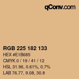 Color code: RGB 225 182 133 | qconv.com
