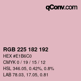 Color code: RGB 225 182 192 | qconv.com