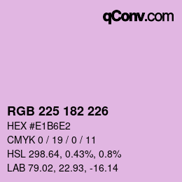 Color code: RGB 225 182 226 | qconv.com