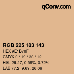 Color code: RGB 225 183 143 | qconv.com