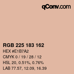 Color code: RGB 225 183 162 | qconv.com
