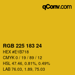 カラーコード: RGB 225 183 24 | qconv.com