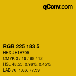 Color code: RGB 225 183 5 | qconv.com