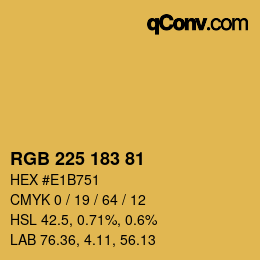 Color code: RGB 225 183 81 | qconv.com