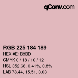 カラーコード: RGB 225 184 189 | qconv.com