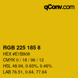 カラーコード: RGB 225 185 8 | qconv.com