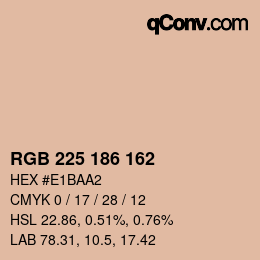 Color code: RGB 225 186 162 | qconv.com