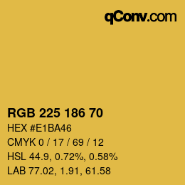 Color code: RGB 225 186 70 | qconv.com